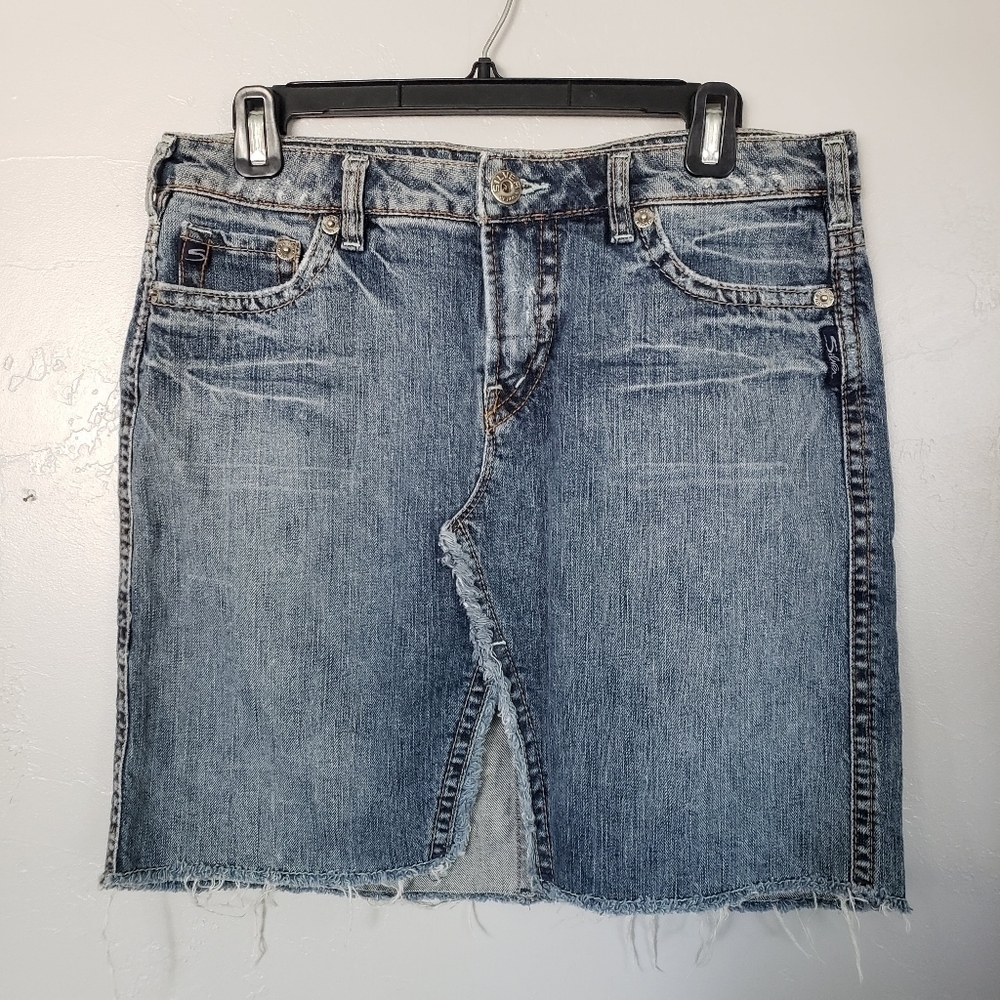 Silver Jeans Ana Women's 30 Denim Mini Skirt Blue Jean Y2K 90s